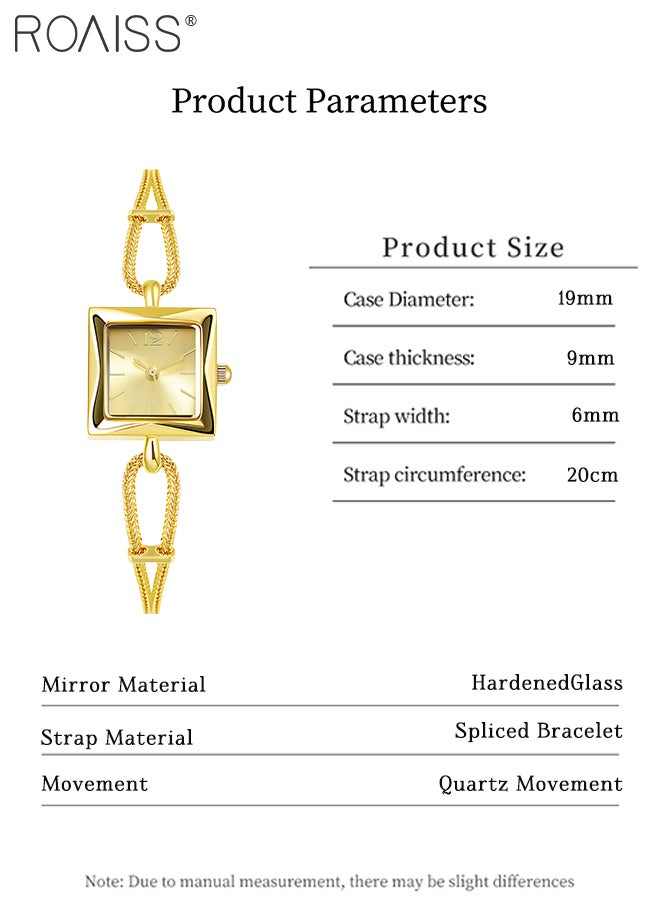 roaiss Women's Retro Quartz Gold Watch, Analog Display Square Dial with Chain Strap, Luxury Elegant Waterproof Wristwatch as Gift for Ladies - Image 4