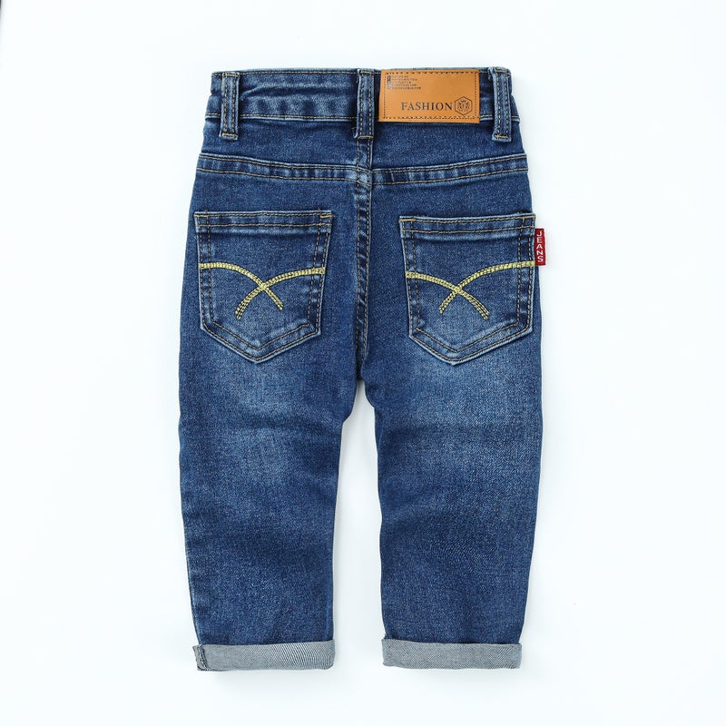 New Children'S Jeans Baby Classic Straight Pants Men'S Children'S Embroidered Denim Pants Baby Jeans - Image 3