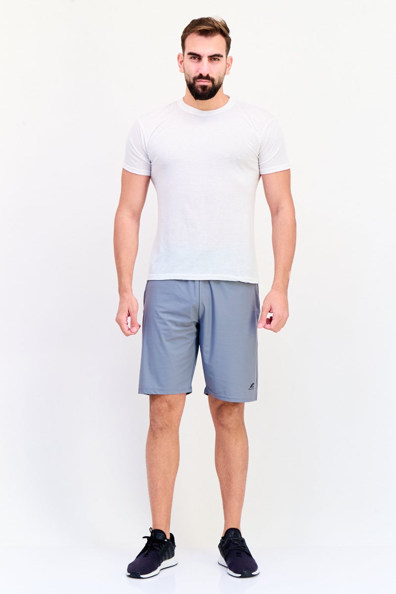 GIORDANO G-Motion Men Sportswear Fit Training Shorts, Light Grey  - Image 2