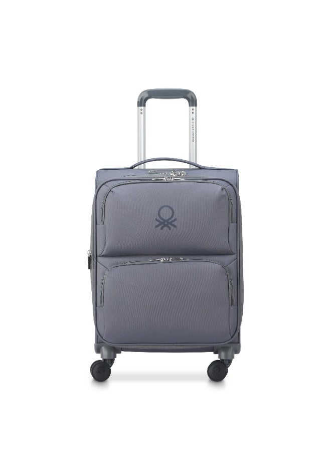 DELSEY United Colors of Benetton By Delsey Soft  55cm Cabin  Trolley  Steel Gray - Image 1
