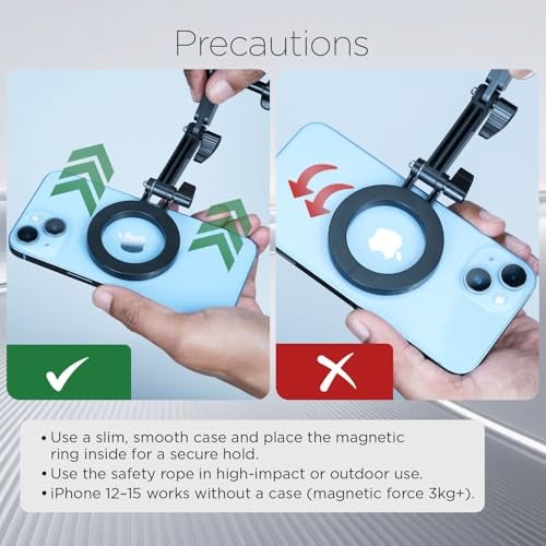 Hiffin Magnetic Neck & Chest Mount for Smartphones | 360° Adjustable POV Vlog Holder with Quick-Release & Strong Magnetic Grip | Hands-Free Phone Mount for iPhone & Android - Image 5