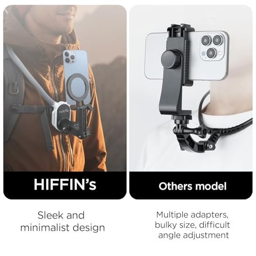 Hiffin Magnetic Neck & Chest Mount for Smartphones | 360° Adjustable POV Vlog Holder with Quick-Release & Strong Magnetic Grip | Hands-Free Phone Mount for iPhone & Android - Image 4