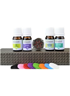 mEssentials mEssentials Flower Of Life Aromatherapy Car Air Freshener Essential Oil Car Vent Diffuser With Vent Clip and 8 Color Refill Pads 