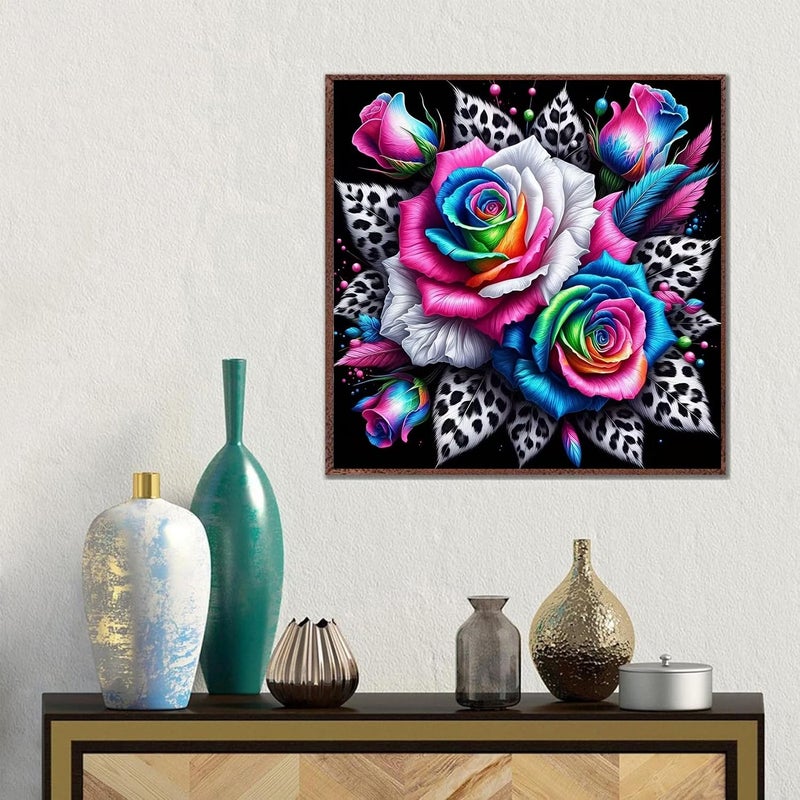KTHOFCY 5D DIY Colorful Flower Diamond Painting Kits for Adults,Flower Floral Full Drill Embroidery Cross Stitch Crystal Rhinestone Paintings Pictures Arts Wall Decor Painting Dots Kits 11.8X11.8 inch - Image 2