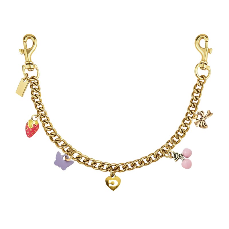 LSBDJDL Vintage Cute Cherry Gold Bag Charms Wallet Chain Keychains Purse Accessories For Women (cherry) - Image 1
