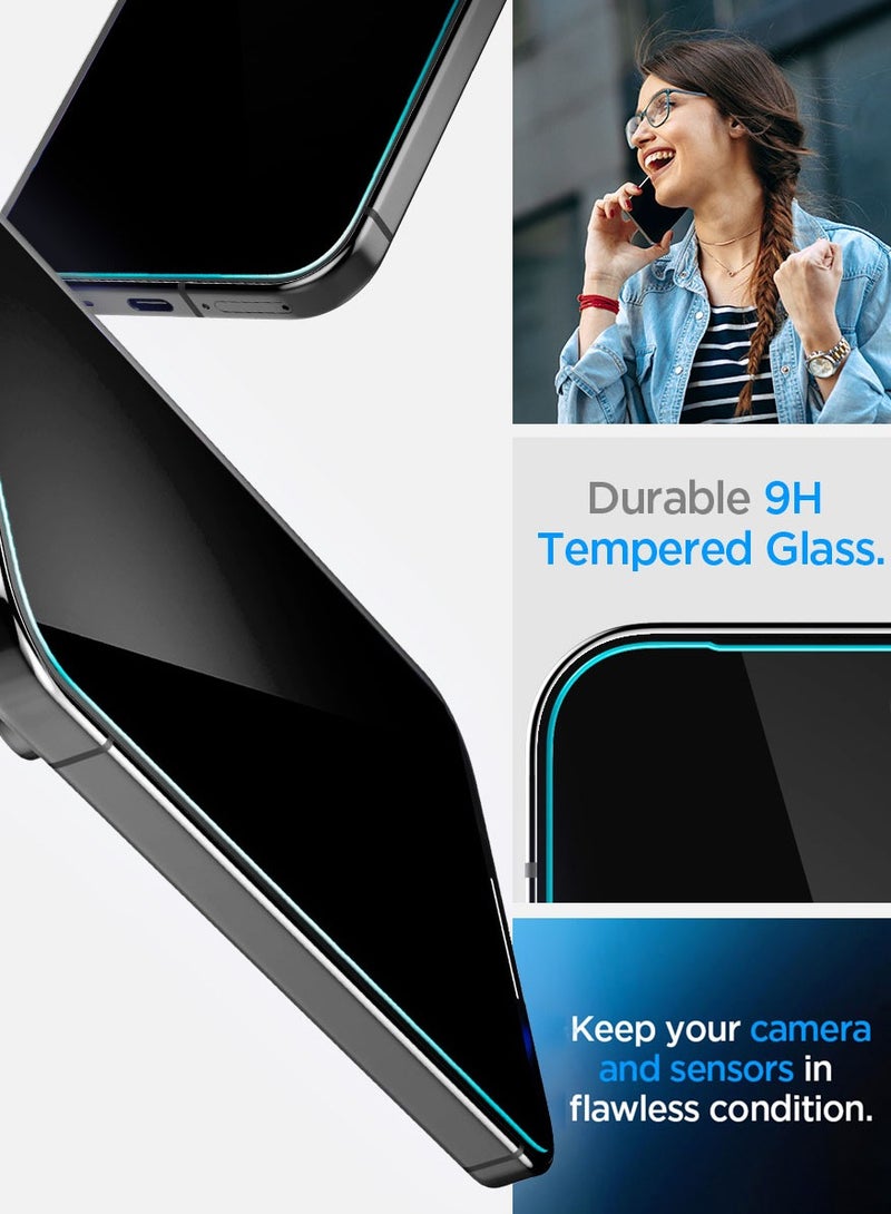 Spigen GLAStR EZ Fit Google Pixel 10 / 10 PRO | Pixel 9 / 9 PRO PRIVACY Screen Protector [2 PACK] Premium Tempered Glass with Auto Align technology - 2 PACK - Image 3