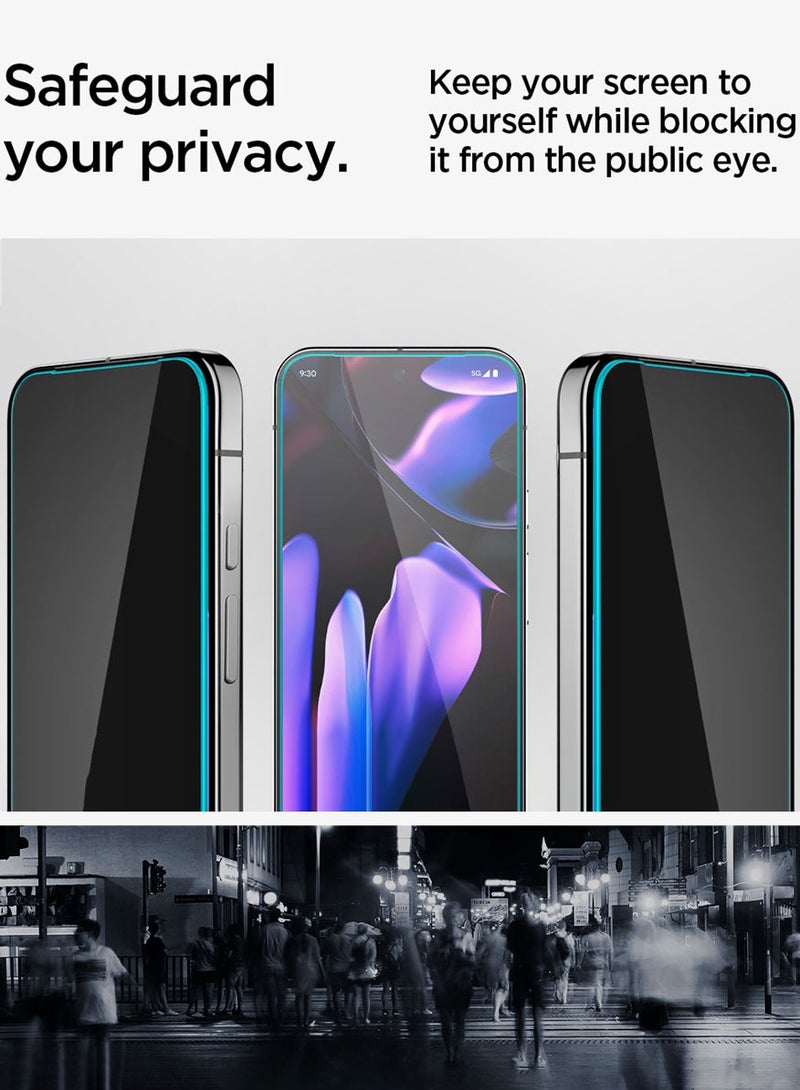 Spigen GLAStR EZ Fit Google Pixel 10 / 10 PRO | Pixel 9 / 9 PRO PRIVACY Screen Protector [2 PACK] Premium Tempered Glass with Auto Align technology - 2 PACK - Image 4