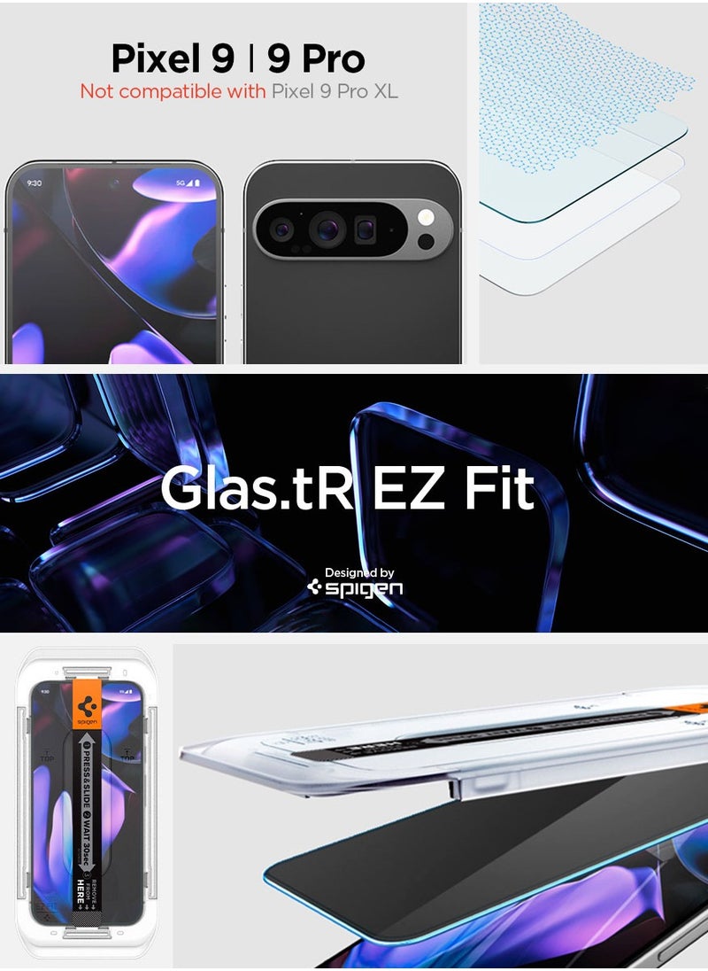 Spigen - GLAStR EZ Fit Google Pixel 9 / Pixel 9 PRO PRIVACY Screen Protector [2 PACK] Premium Tempered Glass with Auto Align technology - 2 PACK - Image 1