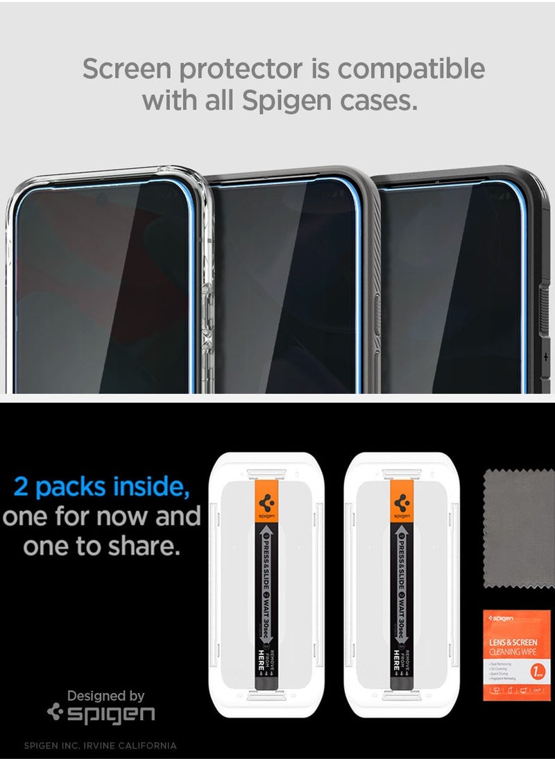 Spigen - GLAStR EZ Fit Google Pixel 9 / Pixel 9 PRO PRIVACY Screen Protector [2 PACK] Premium Tempered Glass with Auto Align technology - 2 PACK - Image 1