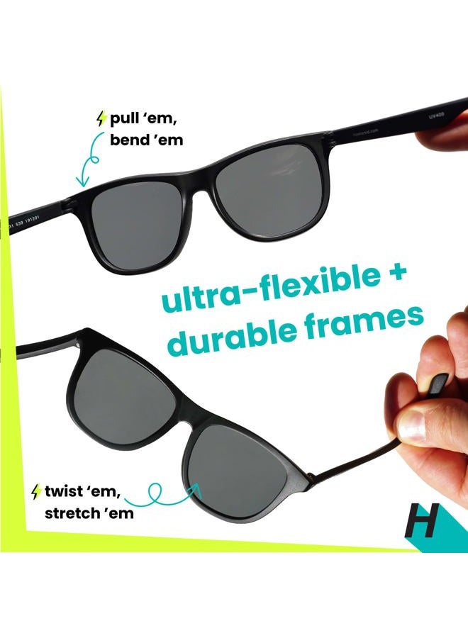 Hipsterkid FCTRY HIPSTERKID Baby Aviators - Polarized Sunglasses w/Strap - Kids/Girl/Boy (Ages 3-6, Black) - Image 3