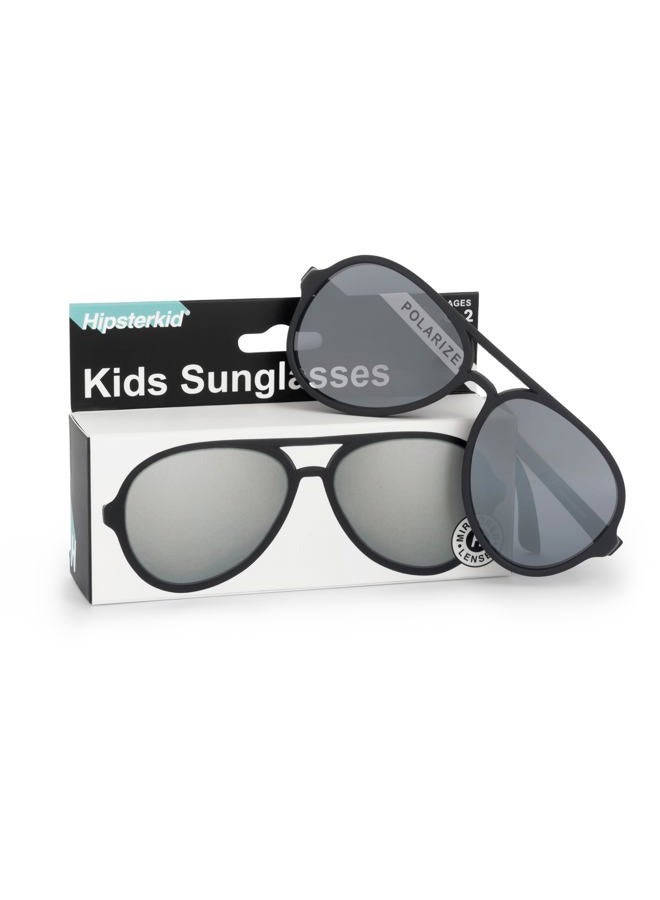 Hipsterkid FCTRY HIPSTERKID Baby Aviators - Polarized Sunglasses w/Strap - Kids/Girl/Boy (Ages 3-6, Black) - Image 5