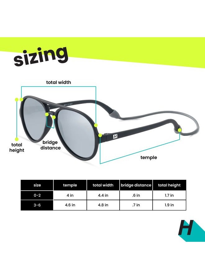 Hipsterkid FCTRY HIPSTERKID Baby Aviators - Polarized Sunglasses w/Strap - Kids/Girl/Boy (Ages 3-6, Black) - Image 4