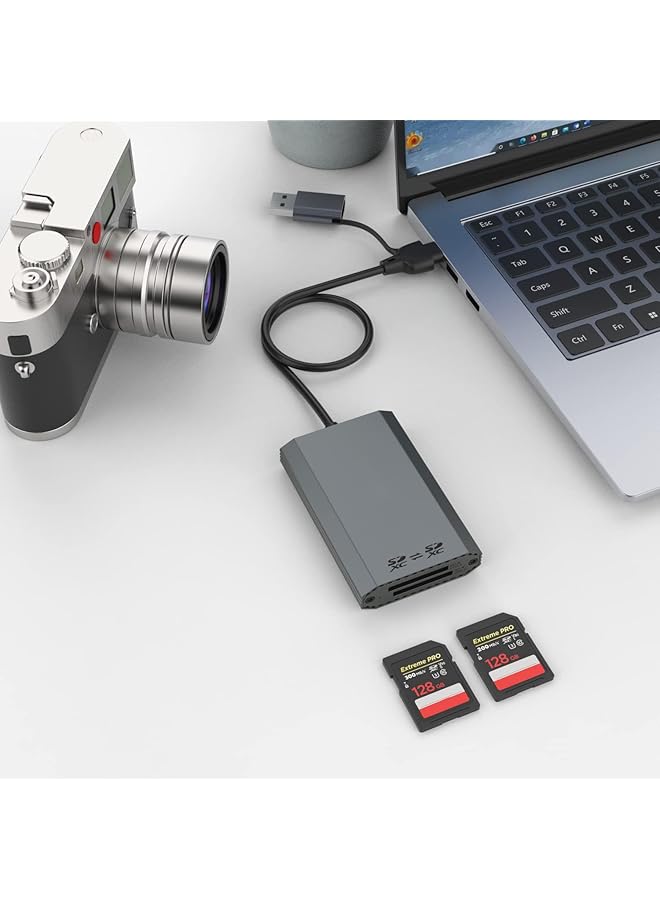 Excefore Sd Uhs Ii Dual Slot Card Reader Dual Slot Usb C Sd 4.0 Memory Card Reader Adapter Usb 3.2 Gen 1 Workflow Dual Slot Sdhc Sdxc Uhs Ii - Image 1