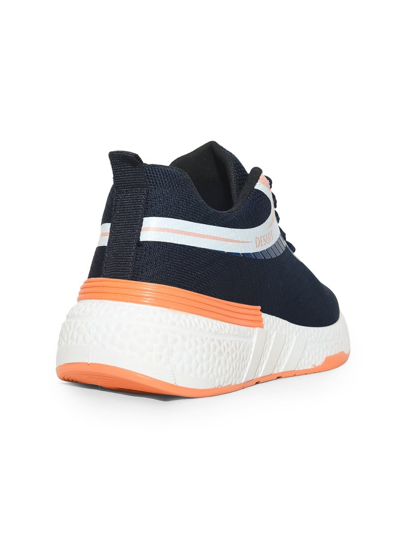 Desert Sportive Knitted Textile Lace-up Sneakers For Women - Image 3