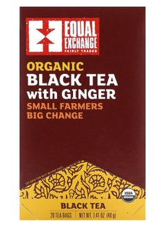 Equal Exchange Organic Black Tea with Ginger 20 Tea Bags 1.41 oz (40 g) 