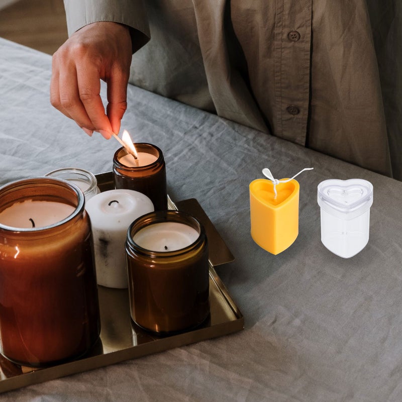 1 قطعة 3d القلب شكل شمعة العفن المعطر شمعة صنع العفن ديي شمعة العفن - Image 3