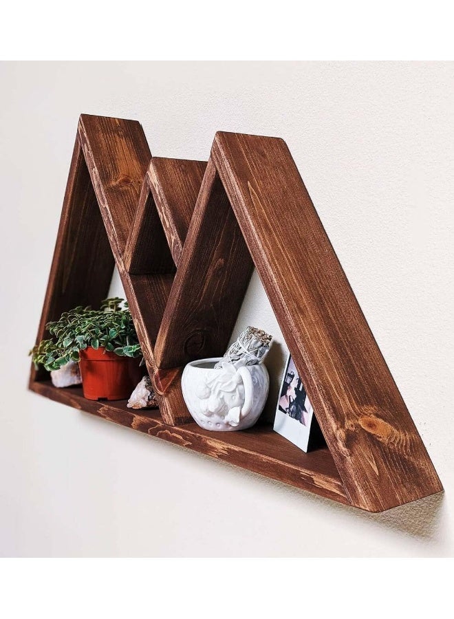 Horoof Home Horoof Home® Rustic Mountain Wall Shelf – Handmade Wooden Floating Shelf for Home & Office  - Image 2