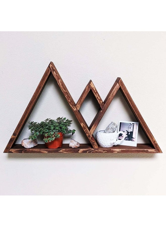 Horoof Home Horoof Home® Rustic Mountain Wall Shelf – Handmade Wooden Floating Shelf for Home & Office  - Image 1