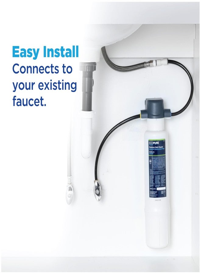 EcoPure EPWPFF Premium Main Faucet Under Sink Water Filtration System - NSF Certified to Reduce Lead, Chlorine, Cysts, PFAs, Microplastics, Bad Taste & Odor - Easy DIY Install Under Counter - Image 5