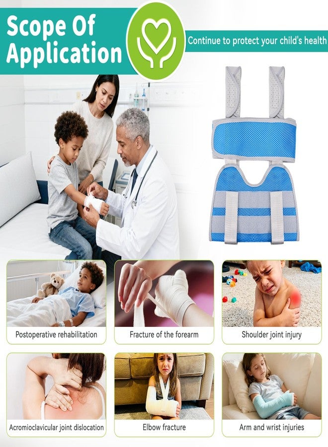 lefeke Arm Sling Shoulder Immobilizer with Chest Strap (Fits Right & left Arm), Breathable Medical Sling for Shoulder Injury for Child (Blue) - Image 5