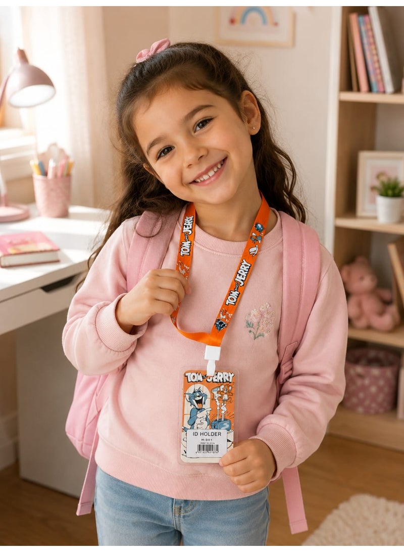 Double-Sided Cartoon ID Card Holder with Lanyard - Waterproof & Heavy-Duty Badge Holder, Ideal for Office, School, Credit Cards, and Events - Image 1