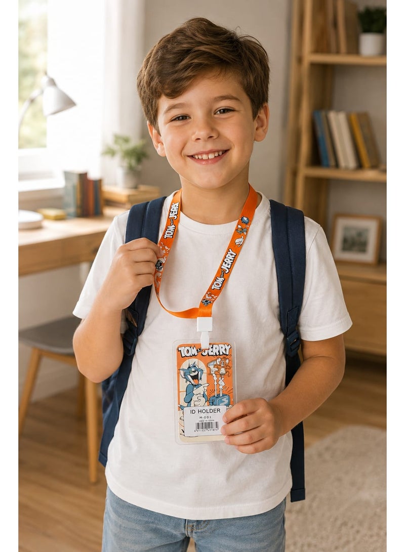 Double-Sided Cartoon ID Card Holder with Lanyard - Waterproof & Heavy-Duty Badge Holder, Ideal for Office, School, Credit Cards, and Events - Image 2