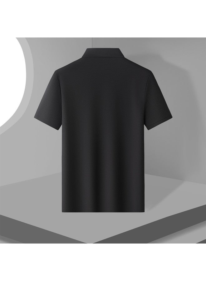Fomoce summer Fashion Men's Casual Short Sleeve Polo Shirt With Classic Collar - Image 5