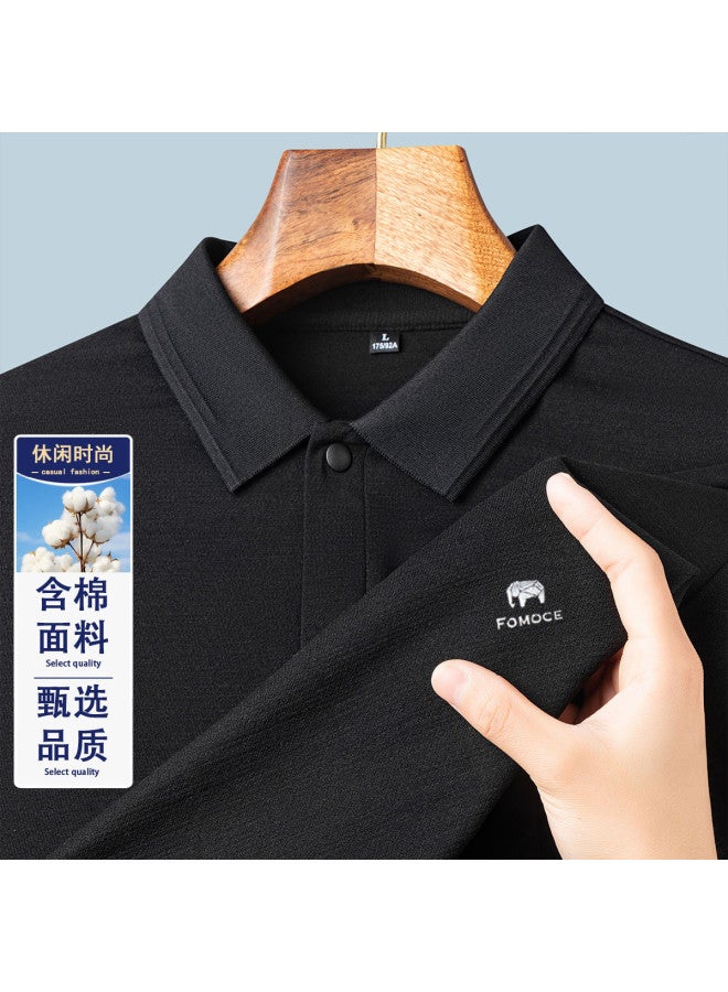 Fomoce summer Fashion Men's Casual Short Sleeve Polo Shirt With Classic Collar - Image 2