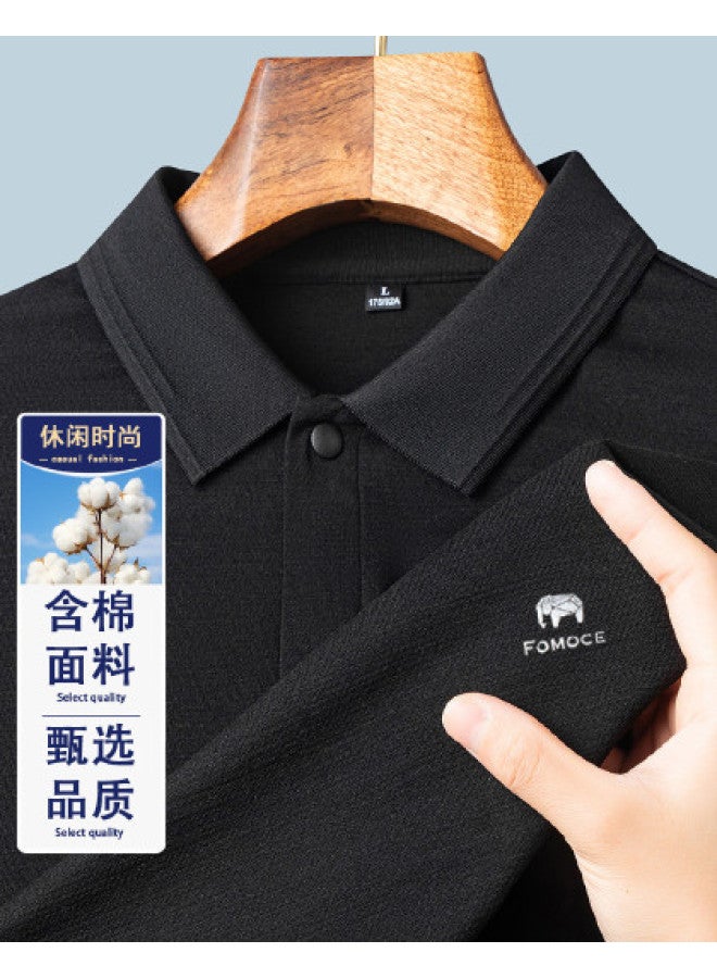 Fomoce summer Fashion Men's Casual Short Sleeve Polo Shirt With Classic Collar - Image 1