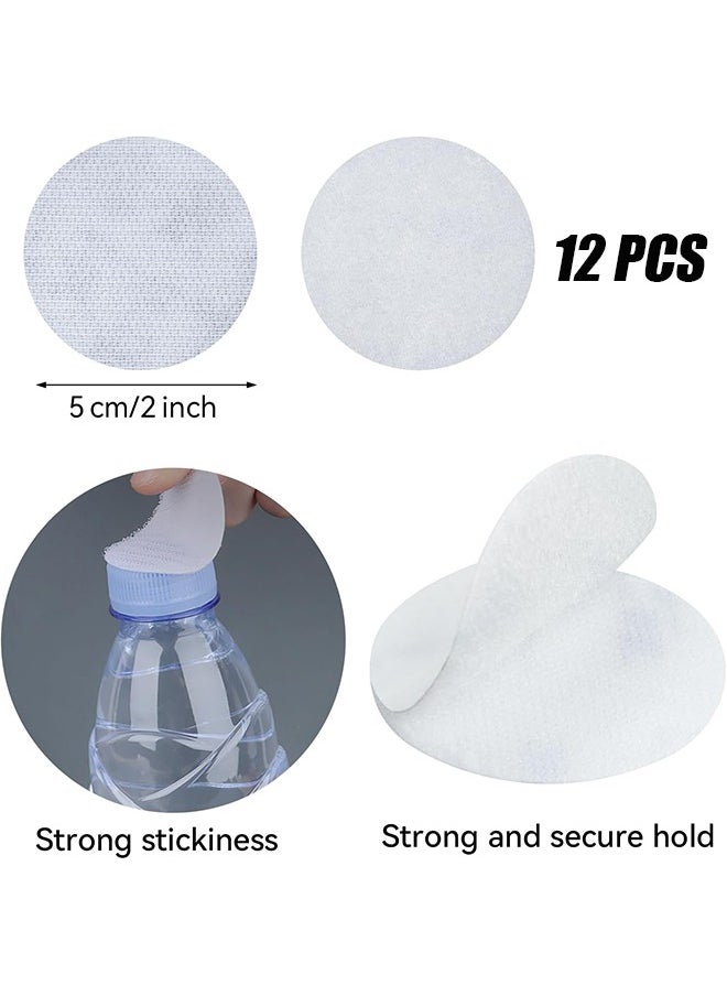 HY 12 Pairs 2 Inch Round Hook and Loop Dots, White Double Sided Sticky Tape Self Adhesive Nylon Sticky Back Strips Hook Loop Fasteners Coins for Home Office Car Phone Mount  - Image 2