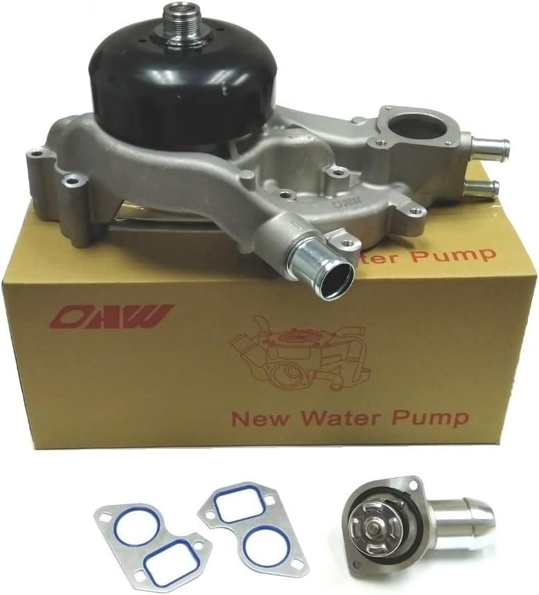 OAW G9670B Water Pump w/Thermostat for (2007-2019) GM 4.8L 5.3L 6.0L 6.2L Buick Rainier Cadillac Escalade Chevy Avalanche Silverado Express Surburban Tahoe Trailblazer GMC Canyon Envoy Sierra Yukon - Image 1