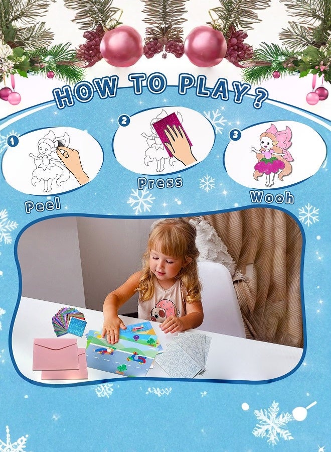 tangs Animal DIY Foil Art Scrapbook Kit for Kids - 6 Canvases, 60+ Stickers, 60+ Color Foils, Gift Box, Creative Craft Activity for Children - Image 3