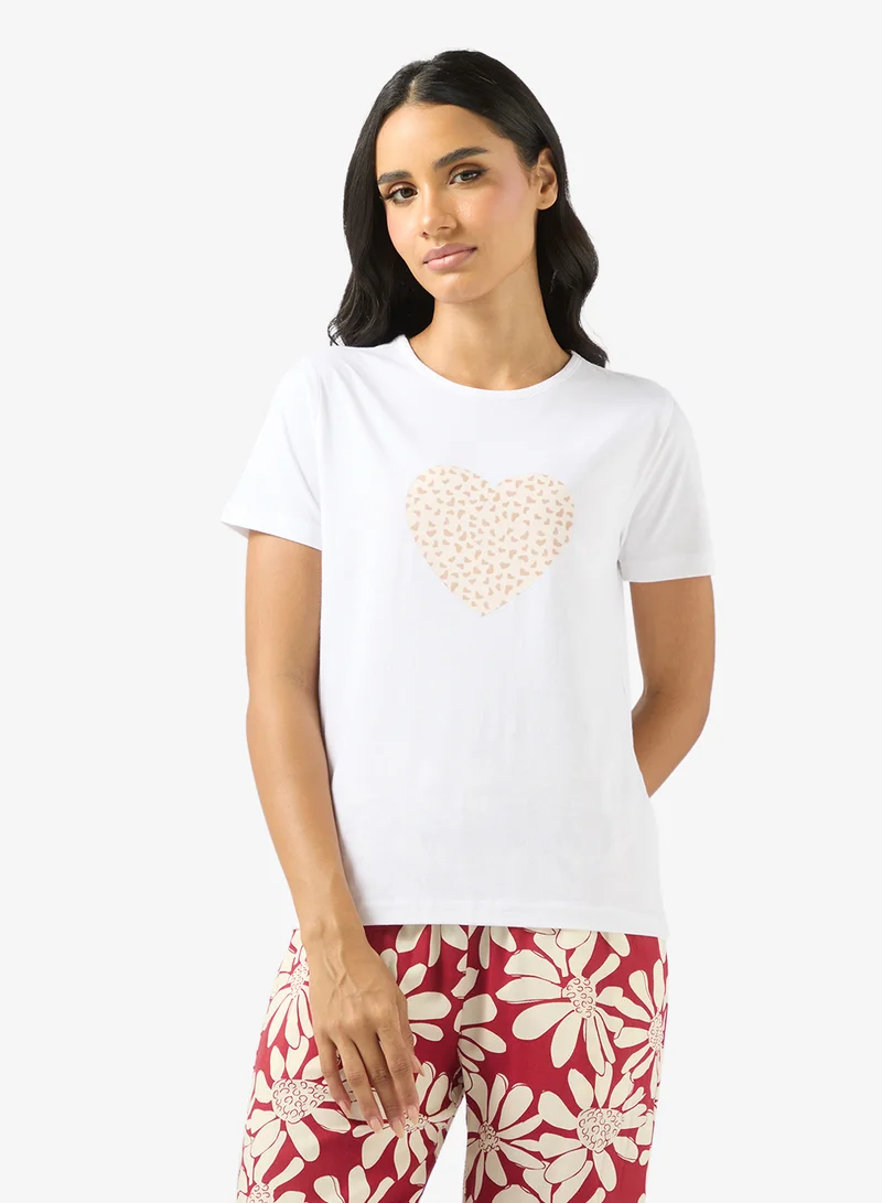 Ginger Cotton Relaxed Fit T-Shirt & Pyjama Set