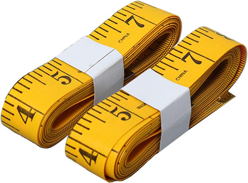 SumVibe 120 Inches/300cm Soft Tape Measure, Pocket Measuring Tape for Sewing Tailor Cloth Body Measurement, Yellow 2-Pack - Image 1