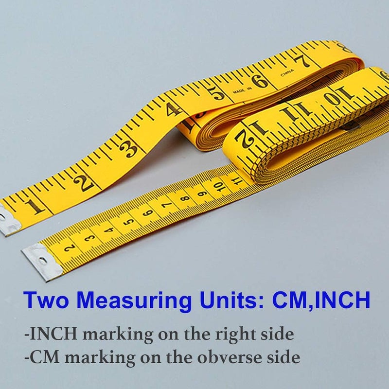 SumVibe 120 Inches/300cm Soft Tape Measure, Pocket Measuring Tape for Sewing Tailor Cloth Body Measurement, Yellow 2-Pack - Image 3