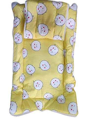 Baby's Cotton Quilted Hooded Blanket Swaddler (Yellow)  - Image 2