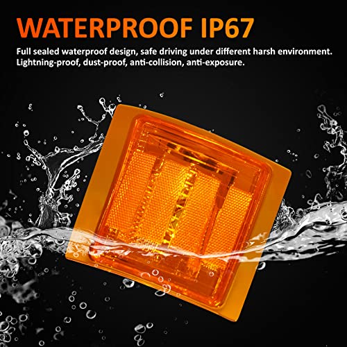 Bestview Front Turn Signal Corner Light Assembly, Upper Lower Side Marker Reflector Lamp, Chrome Housing Amber Lens Compatible with Chevy C/K 10 Pickup Truck 1500 2500 3500 1994-1998 Tahoe 1995-1999 - Image 3