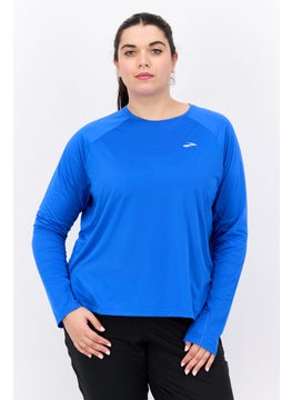 Brooks Women Sportswear Fit Long Sleeve Running Top, Blue  - Image 1