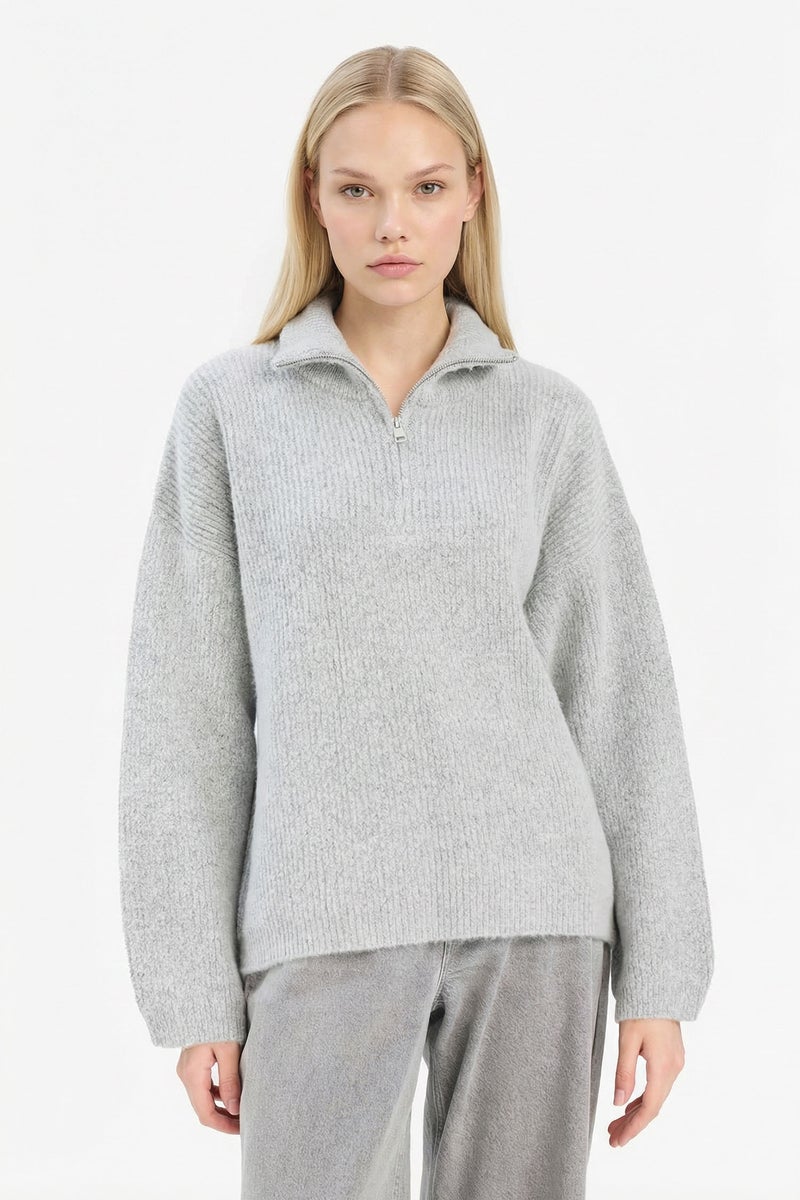 DeFacto Grey Woman Relax Fit Knitwear Pullover Casual - Image 3