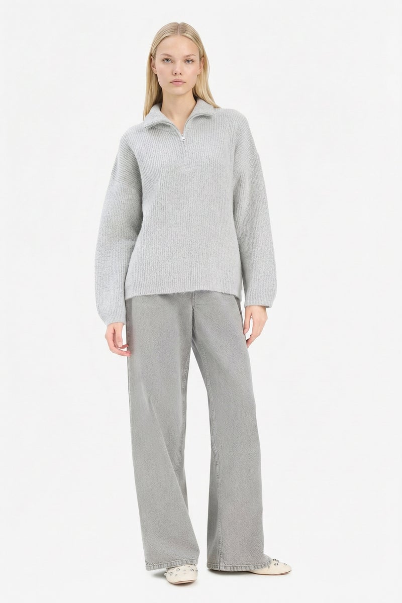 DeFacto Grey Woman Relax Fit Knitwear Pullover Casual - Image 2