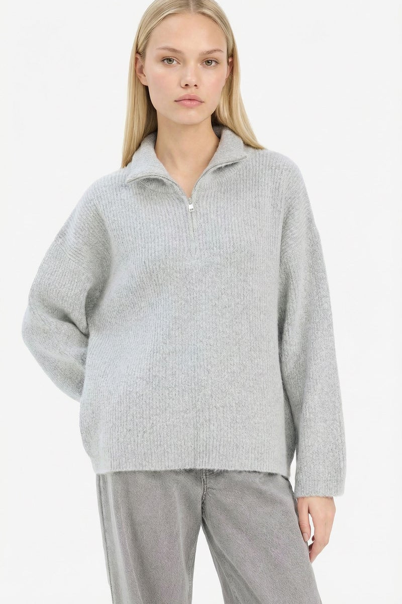 DeFacto Grey Woman Relax Fit Knitwear Pullover Casual - Image 1