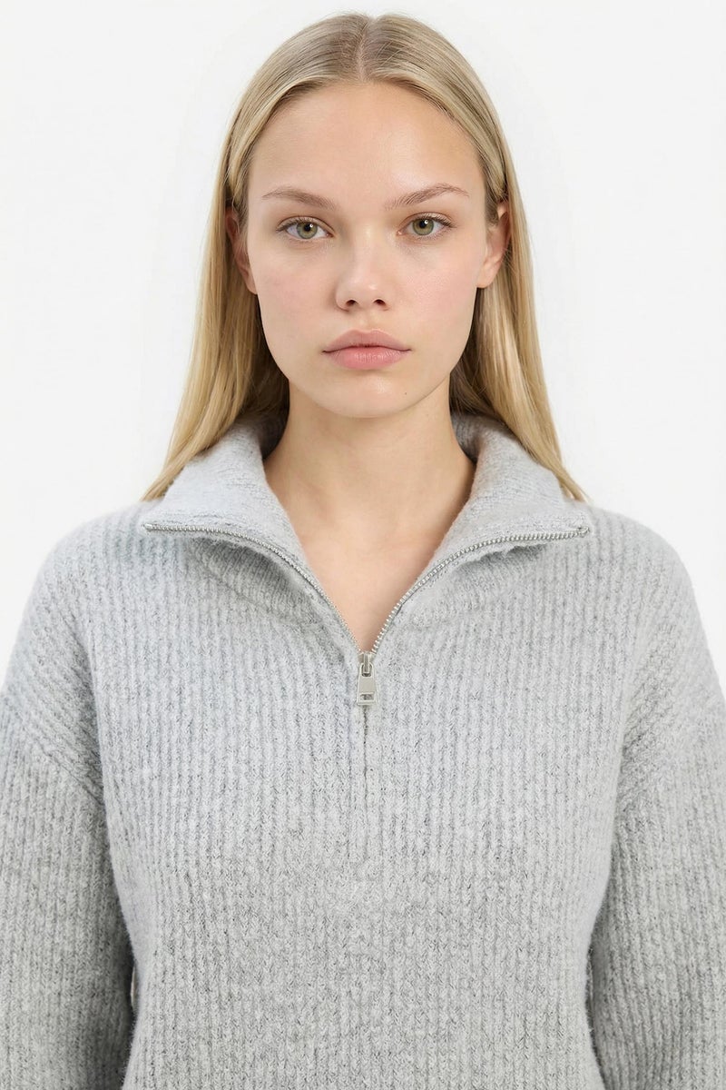DeFacto Grey Woman Relax Fit Knitwear Pullover Casual - Image 5