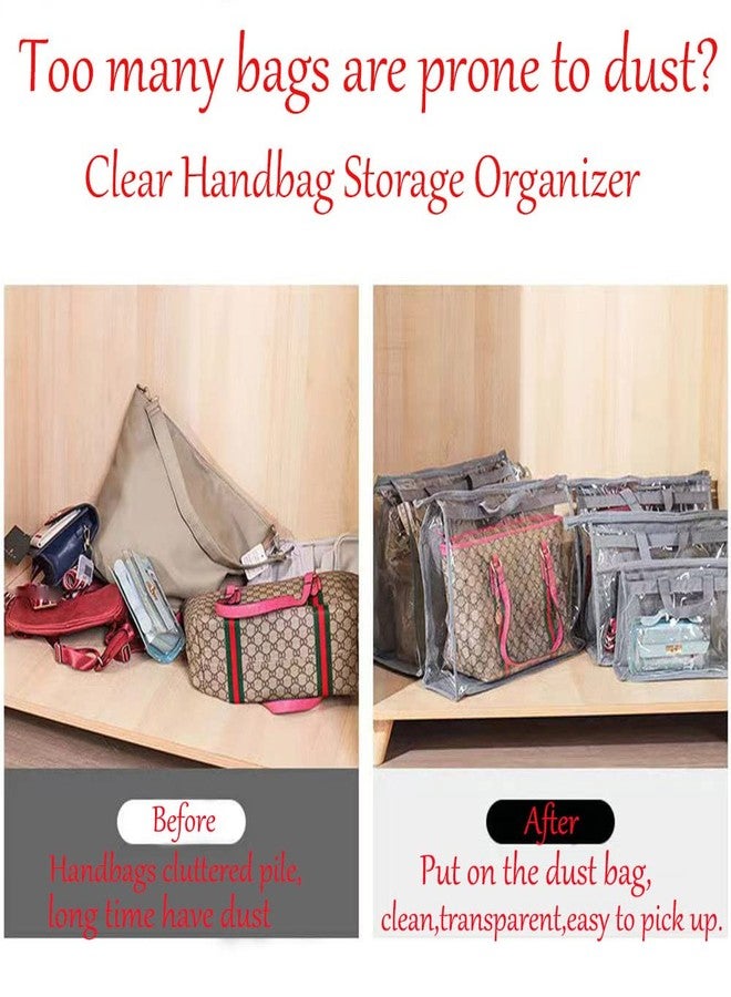 YEWIN Dust Bags for Handbags - Handbag Storage Organizer Dust Bags for Moisture Proof Dust Cover with Zipper and Handle (Brown-XL) - Image 5