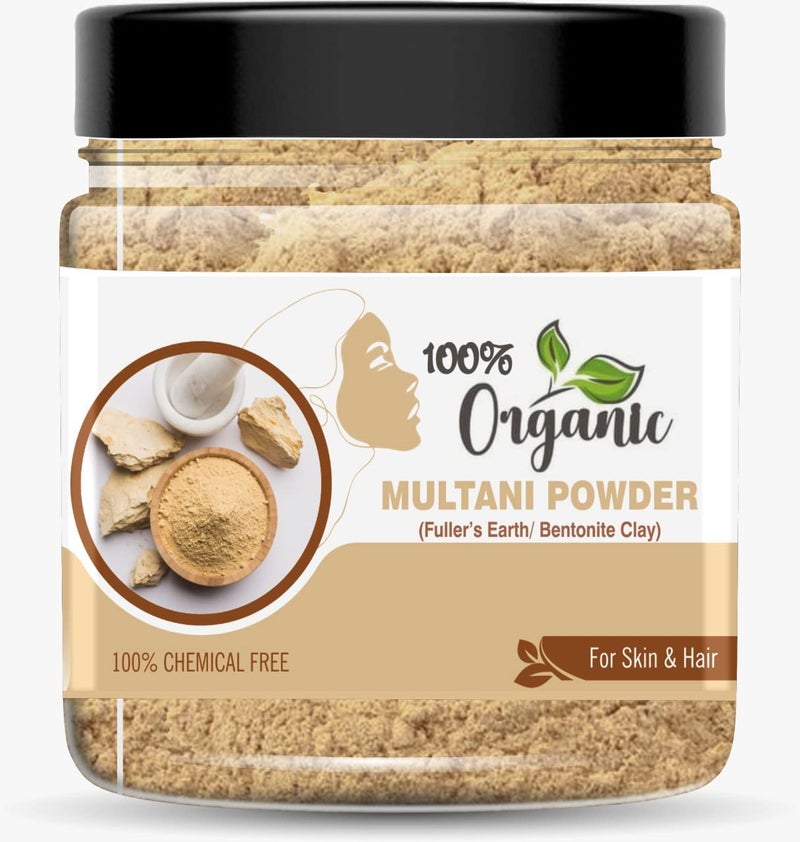Organic مسحوق ملتياني ميتّي العضوي النقي 350 جرام، طين فولر للوجه والبشرة - Image 1