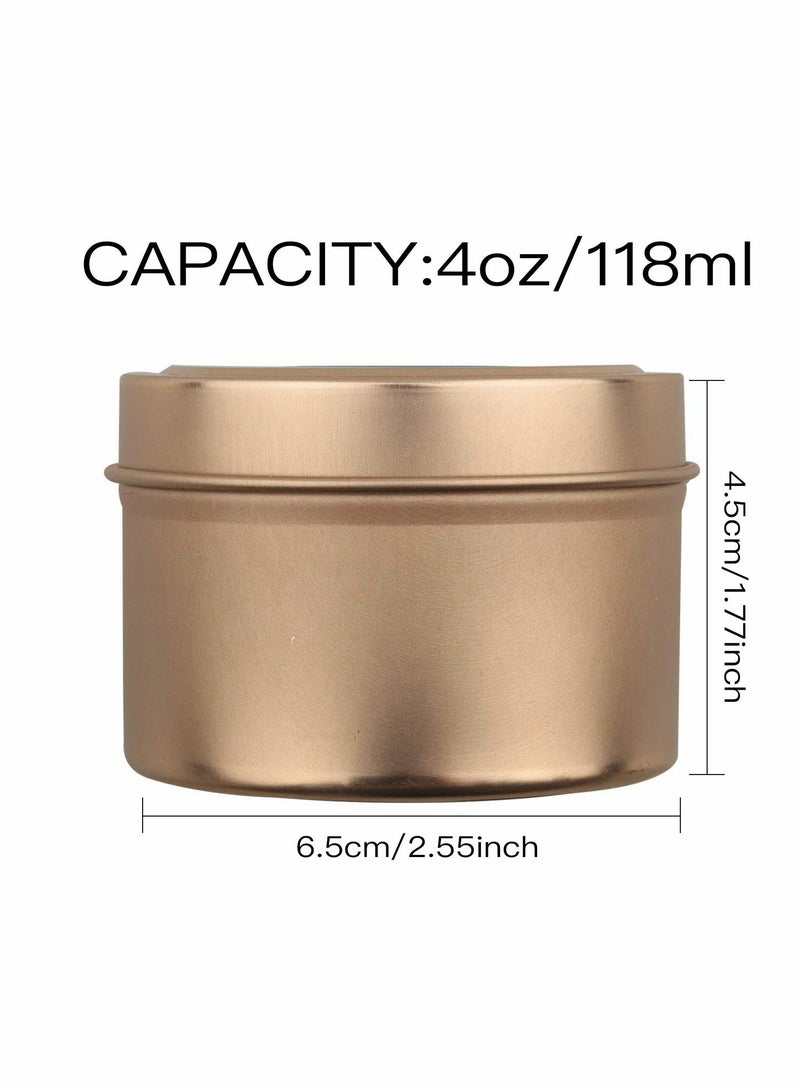 SOLARAE Candle Tins Metal Tins, 12 Pcs 4 oz Metal Tins Candle Jars Candle Containers Candle Tins Empty Candle Jars for Making Candles, Arts & Crafts, Dry Storage, Party Favors and More (Rose Gold) - Image 4
