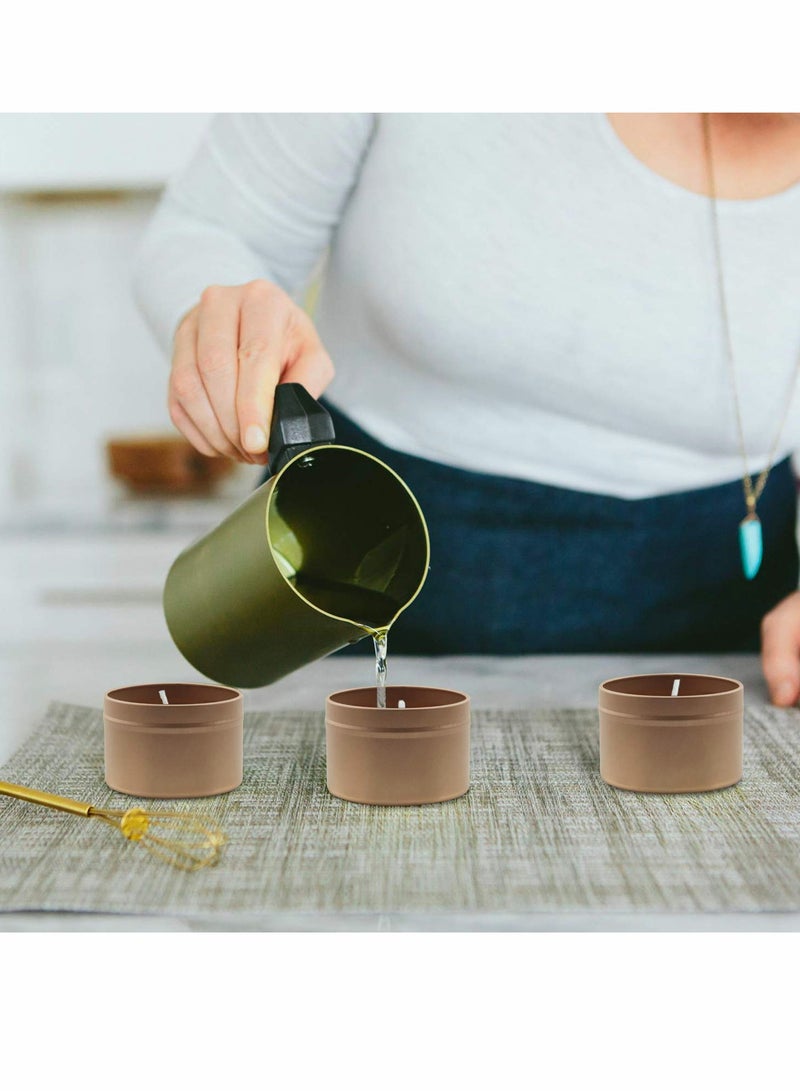 SOLARAE Candle Tins Metal Tins, 12 Pcs 4 oz Metal Tins Candle Jars Candle Containers Candle Tins Empty Candle Jars for Making Candles, Arts & Crafts, Dry Storage, Party Favors and More (Rose Gold) - Image 3