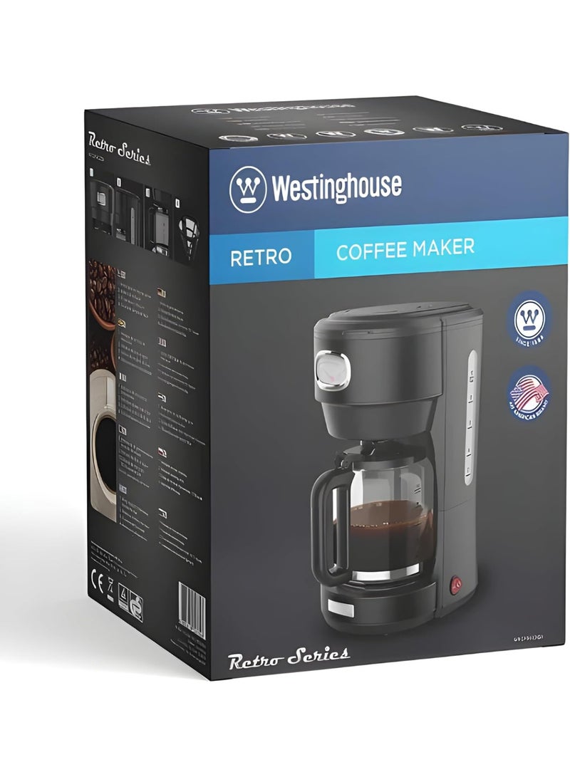 Westinghouse Westinghouse USA Retro Series 1.25L Coffee Maker – Black | Stylish Design with Brew Control, Pause-and-Pour Function, Permanent Filter (UAE Version) - 2 Years Warranty - Image 5