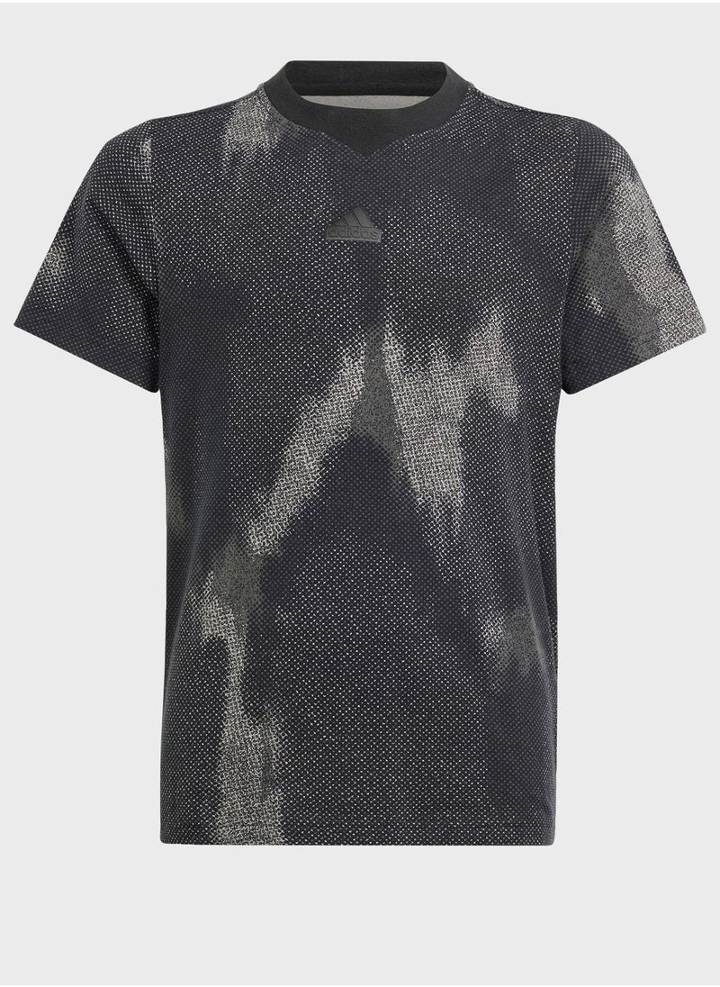 Adidas - Junior Future Icons All Over Printed T-Shirt - Image 1