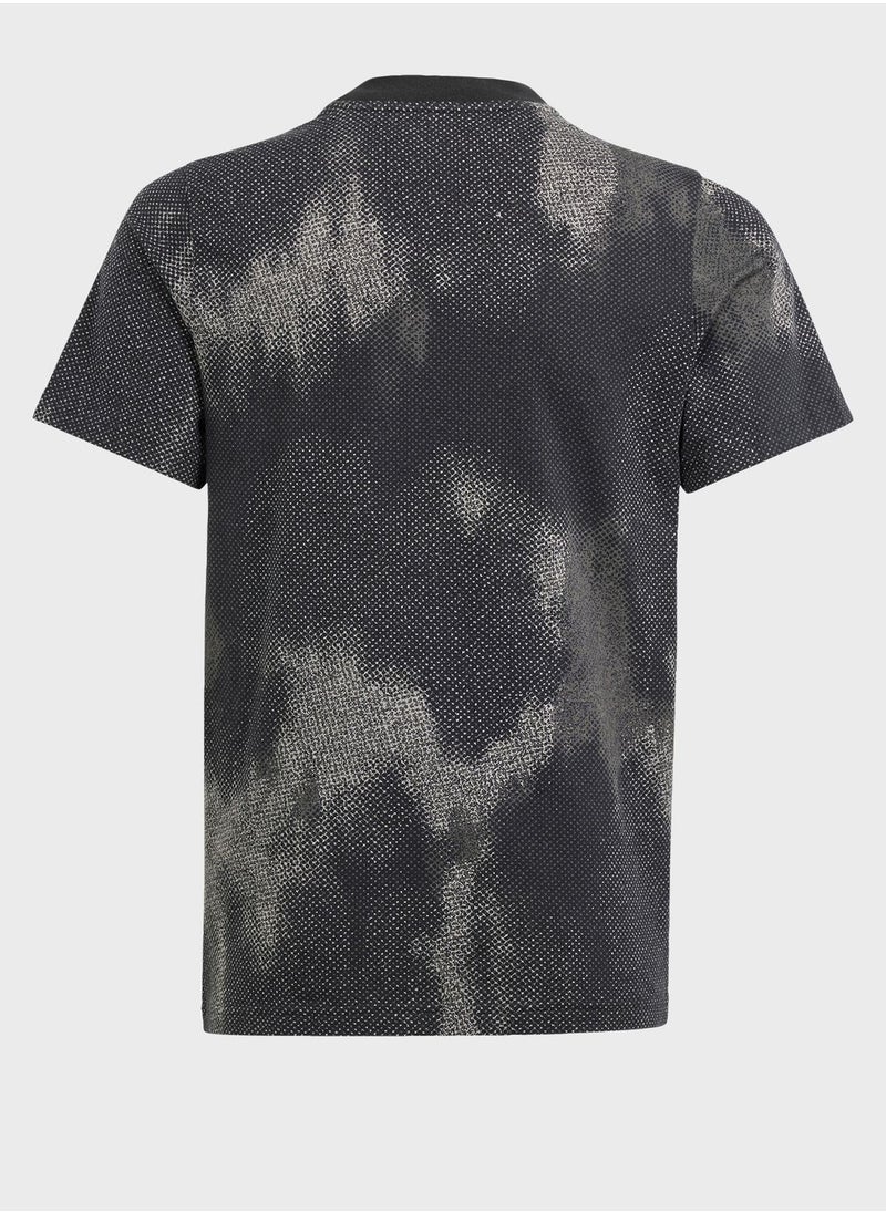Adidas - Junior Future Icons All Over Printed T-Shirt - Image 1