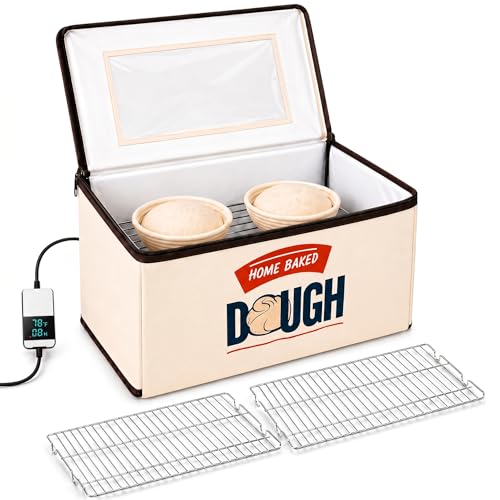 BLUBYEES Folding Bread Proofing Box, 3-Sided Heating with Precise 68-104°F Temp Control, 48H Timer, Family-Size Dough Proofer for 2 Loaves, Sourdough & Pizza Dough - Image 1